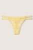 Victoria's Secret PINK Pale Yellow Strappy Lace Thong Knickers