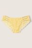 Victoria's Secret PINK Pale Yellow Strappy Lace Logo Cheeky Knickers