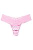 Victoria's Secret Pink Flora Lace Waist Cotton Thong Knickers