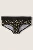 Victoria's Secret PINK Pure Black Floral Logo Hipster Knickers