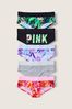 Victoria's Secret PINK Black/Green/Purple/Red Tropical Hipster Knickers 5 Pack