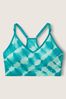Victoria's Secret PINK Tie Dye Timeless Teal Blue Seamless Lightly Lined Low Impact Sports Bra