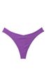 Victoria's Secret PINK Dark Purple Rib Cotton Thong Knickers