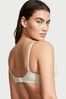 Victoria's Secret Snow Heather Grey Victoria's Secret Wireless Cotton Bra with Shimmer Logo Straps