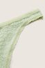 Victoria's Secret PINK Celadon Green Lace Logo Thong Knicker