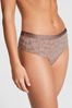 Victoria's Secret PINK Iced Coffee Brown Tossed Floral Lace Cheekster Knickers