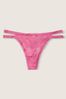 Victoria's Secret PINK Dahlia Pink Strappy Lace Thong Knickers
