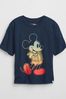 Navy Blue Disney Mickey Mouse Graphic T-Shirt