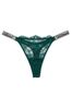 Victoria's Secret Black Ivy Green Lace Thong Shine Strap Knickers
