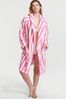 Victoria's Secret Bright Hibiscus Stripe Long Cosy Dressing Gown