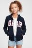 Navy Blue and Pink Logo Zip Up Hoodie (4-13yrs)