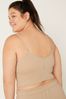 Victoria's Secret PINK Light Sand Nude Seamless Lightly Lined Low Impact Sport Crop Top