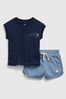 Blue T-Shirt and Shorts Outfit Set