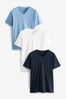 Blue, Navy and White V-Neck T-Shirt 3-Pack