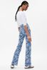 Blue LoveShackFancy High Rise Floral '70s Flare Jeans