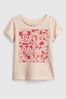 Beige Disney Mickey Mouse Graphic T-Shirt