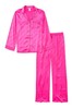 Victoria's Secret Fluorescent Pink Satin Long Pyjamas