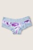 Victoria's Secret PINK Tie Dye Daisy Purple Cotton Lace Trim Cheeky Knicker