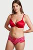 Victoria's Secret Lipstick Red Hearts Micro Lace Inset Cheeky Knickers