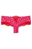 Victoria's Secret Lipstick Red Hearts Micro Lace Inset Cheeky Knickers