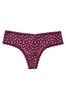 Victoria's Secret Berry Stained Purple Leopard Lace Thong Panty