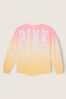 Victoria's Secret PINK Light Ivory Ombre Fleece Oversized Long Sleeve Sweatshirt