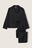 Victoria's Secret PINK Pure Black Flannel Long Sleeve Pyjamas