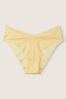 Victoria's Secret PINK Pale Yellow No Show Lace High Leg Bikini Knickers