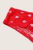 Victoria's Secret PINK Red Pepper Heart Lace Logo Cheeky Knickers