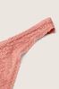 Victoria's Secret PINK French Rose Pink Lace Logo Thong Knickers