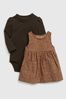Brown Corduroy Dress Set