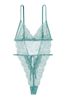 Victoria's Secret Runaway Teal Unlined Corded Lace Bodysuit