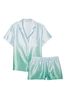 Victoria's Secret Aloe Green Ombre Satin Short Pyjamas