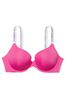 Victoria's Secret Fuschia Frenzy Pink Smooth Logo Strap Full Cup Push Up T-Shirt Bra