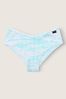 Victoria's Secret PINK Blue Breeze and White Tie Dye Print Cotton Cheeky Knickers