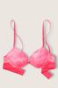 Victoria's Secret PINK Tie Dye Daisy Pink Add 2 Cups Smooth Push Up T-Shirt Bra