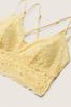 Victoria's Secret PINK Pale Yellow Lace Strappy Back Longline Bralette