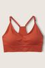 Victoria's Secret PINK Amber Clay Red Seamless Lightly Lined Low Impact Sports Bra