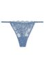 Victoria's Secret Faded Denim Blue Lace Adjustable Thong Panty