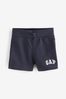 Navy Blue Logo Pull On Jogger Shorts