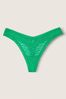 Victoria's Secret PINK Electric Green Lace Logo Thong Knicker