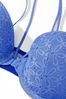 Victoria's Secret Rendezvous Blue Lace Front Fastening Lightly Lined T-Shirt Bra