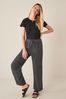 Grey High Rise Pull-On Utility Trousers