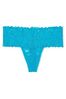 Victoria's Secret Grecian Tile Blue Lace Wide Band Thong Knickers