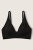 Victoria's Secret PINK Pure Black Soft Seamless Pointelle Lightly Lined Bralette