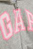 Grey and Pink Logo Zip Up Hoodie (4-13yrs)