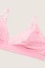 Victoria's Secret PINK Daisy Pink Lace Unlined Triangle Bralette