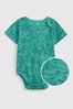 Green Shark Print Organic Cotton Mix & Match Graphic Bodysuit