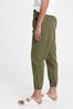 Green Ribbed Pull-On Joggers