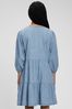 Blue Organic Cotton Denim Tiered Dress